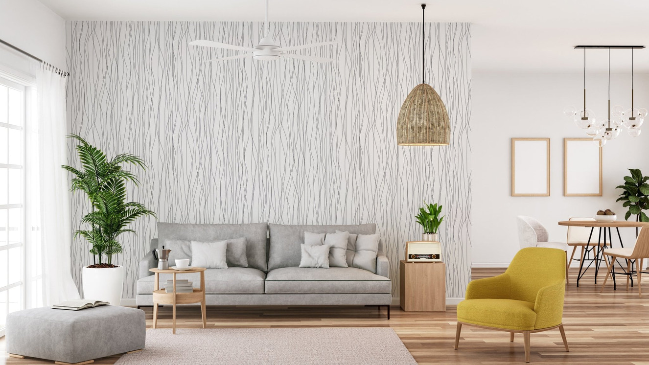 Abstract wallpaper with curved black lines