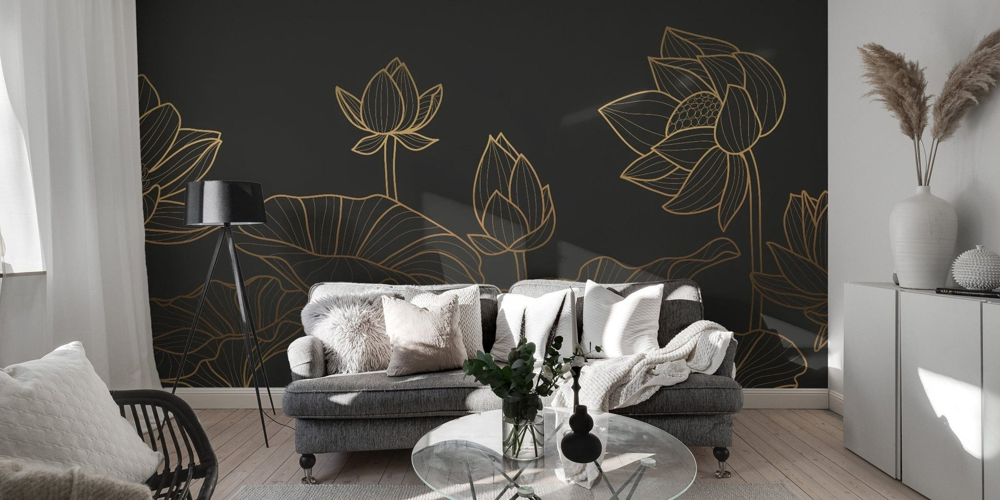 Black Lotus Luxury Wallpaper Mural - Giffywalls
