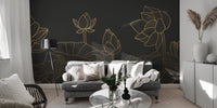 Black Lotus Luxury Wallpaper Mural - Giffywalls