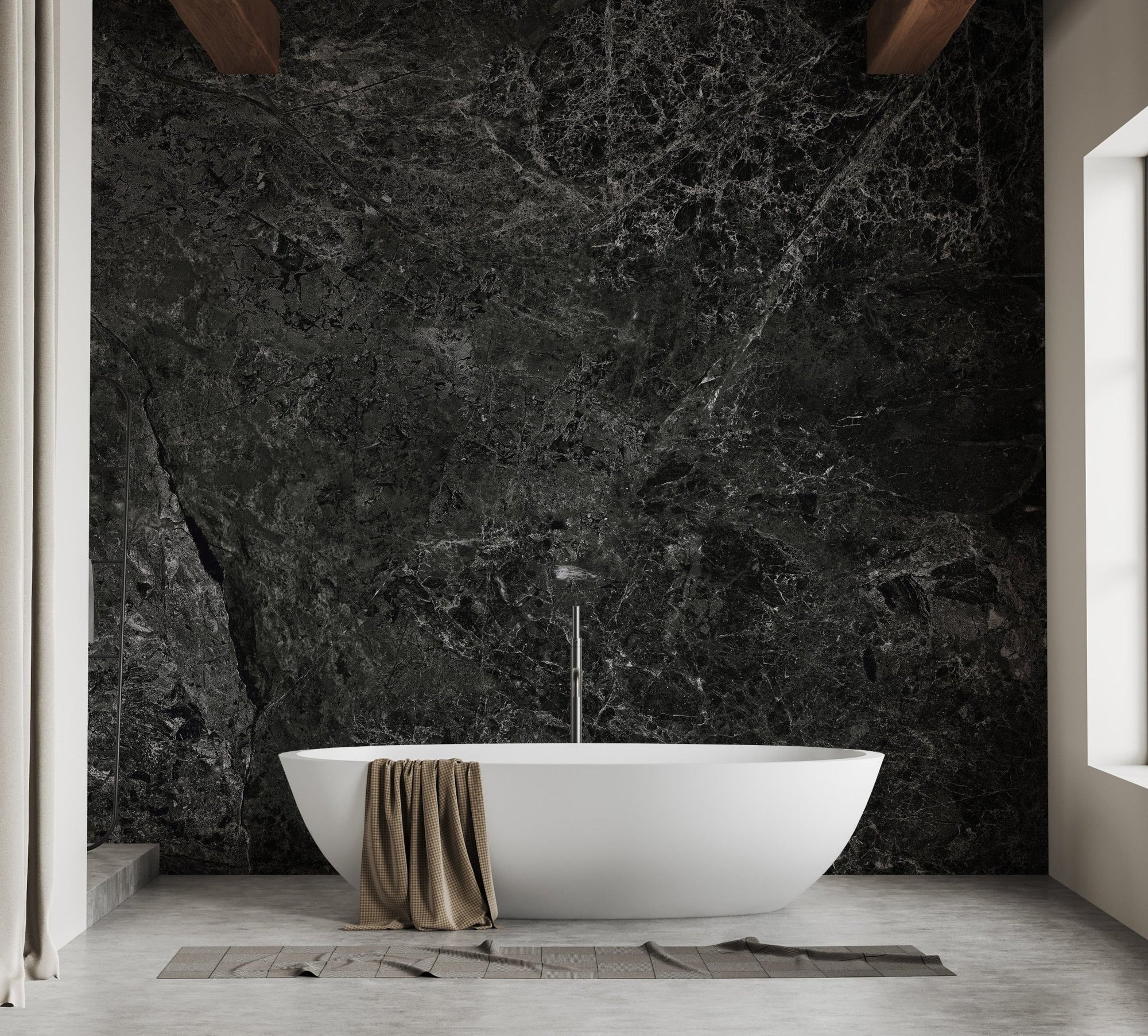 Black Marble Stone Texture Wallpaper B147