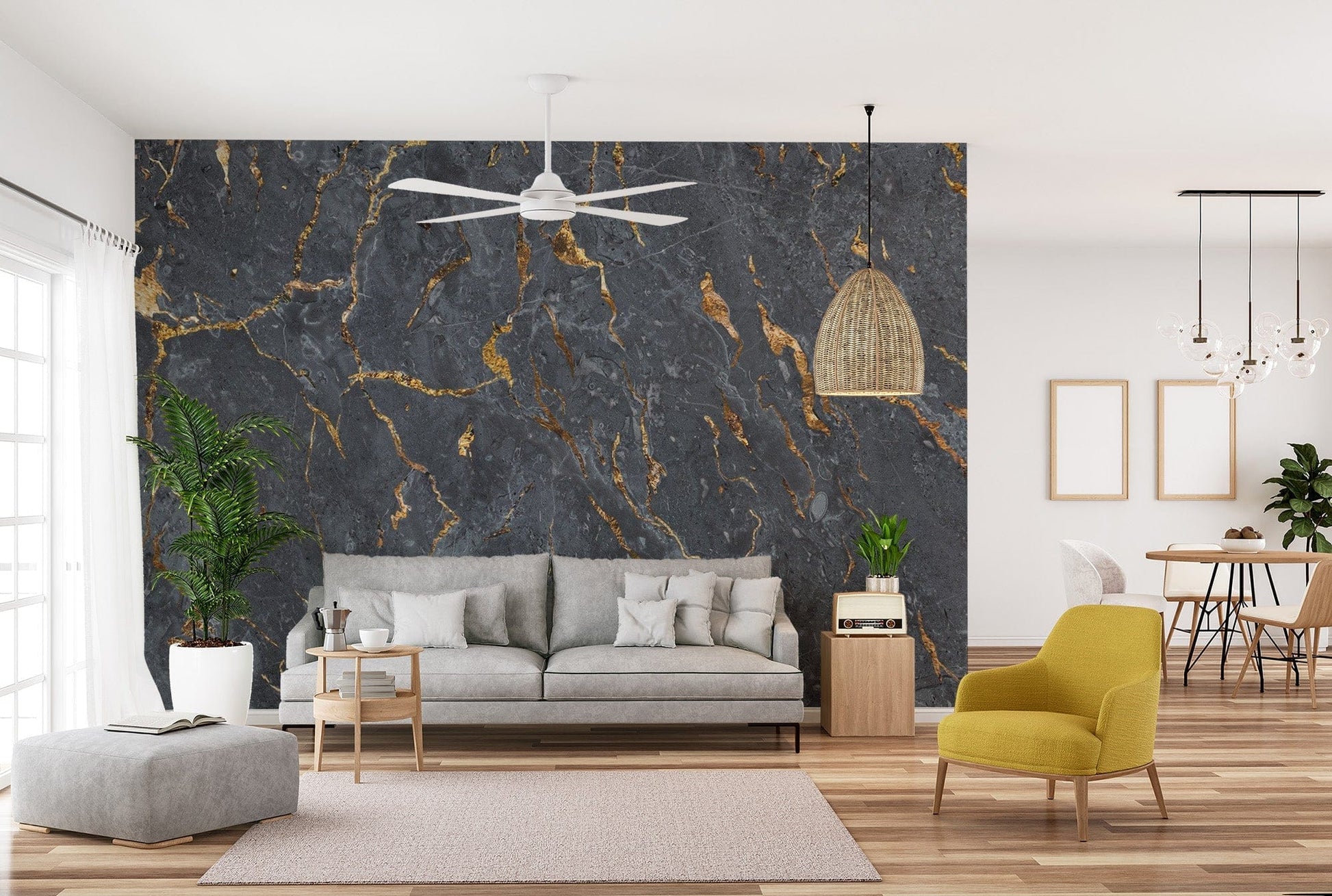 Black Marble Wallpaper Mural - Giffywalls marble-04