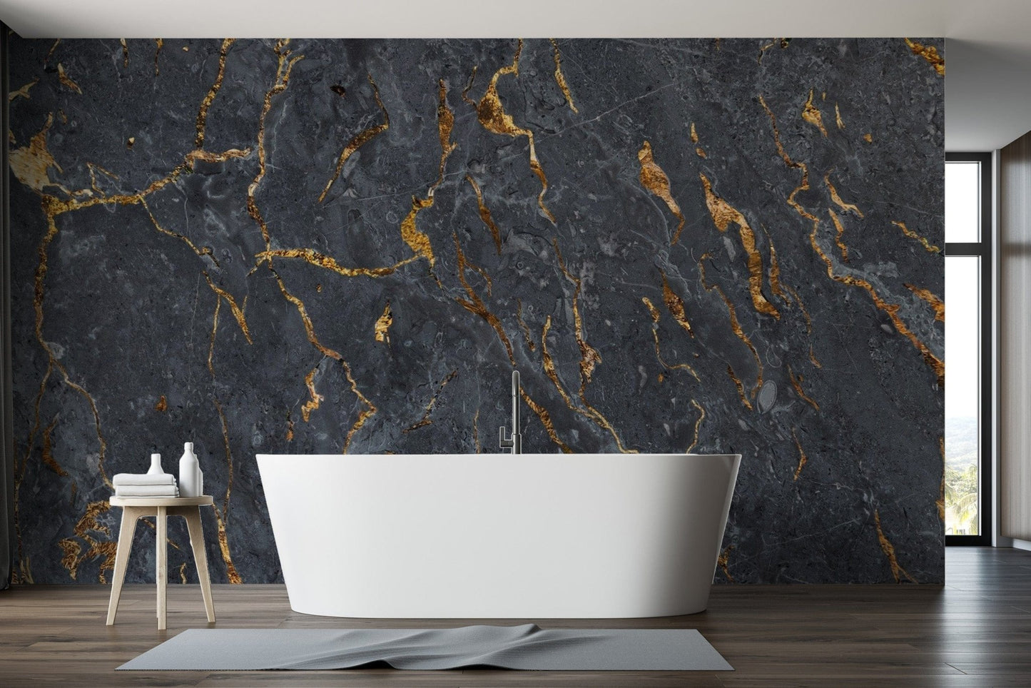 Black Marble Wallpaper Mural - Giffywalls marble-04
