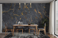 Black Marble Wallpaper Mural - Giffywalls marble-04