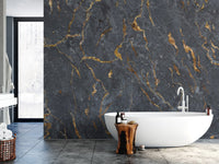 Unique black marble wallpaper for modern bathroom walls marble-04
