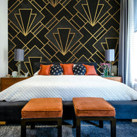 Stunning Black Night Mosaic Art Deco Mural Wallpaper, GD1794