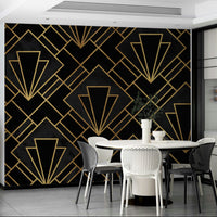 Art Deco Black Night Mural for Sophisticated Interiors, GD1794