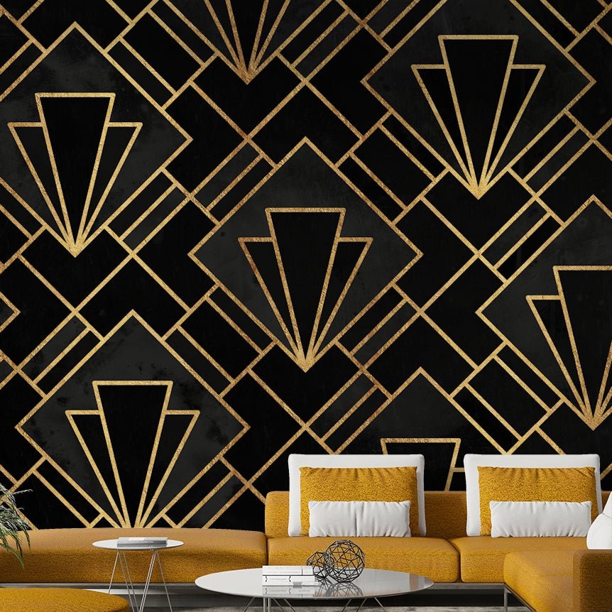 Elegant Black Night Art Deco Mosaic Wall Decor, GD1794