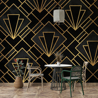 Modern Black Night Art Deco Mural for Home Walls, GD1794
