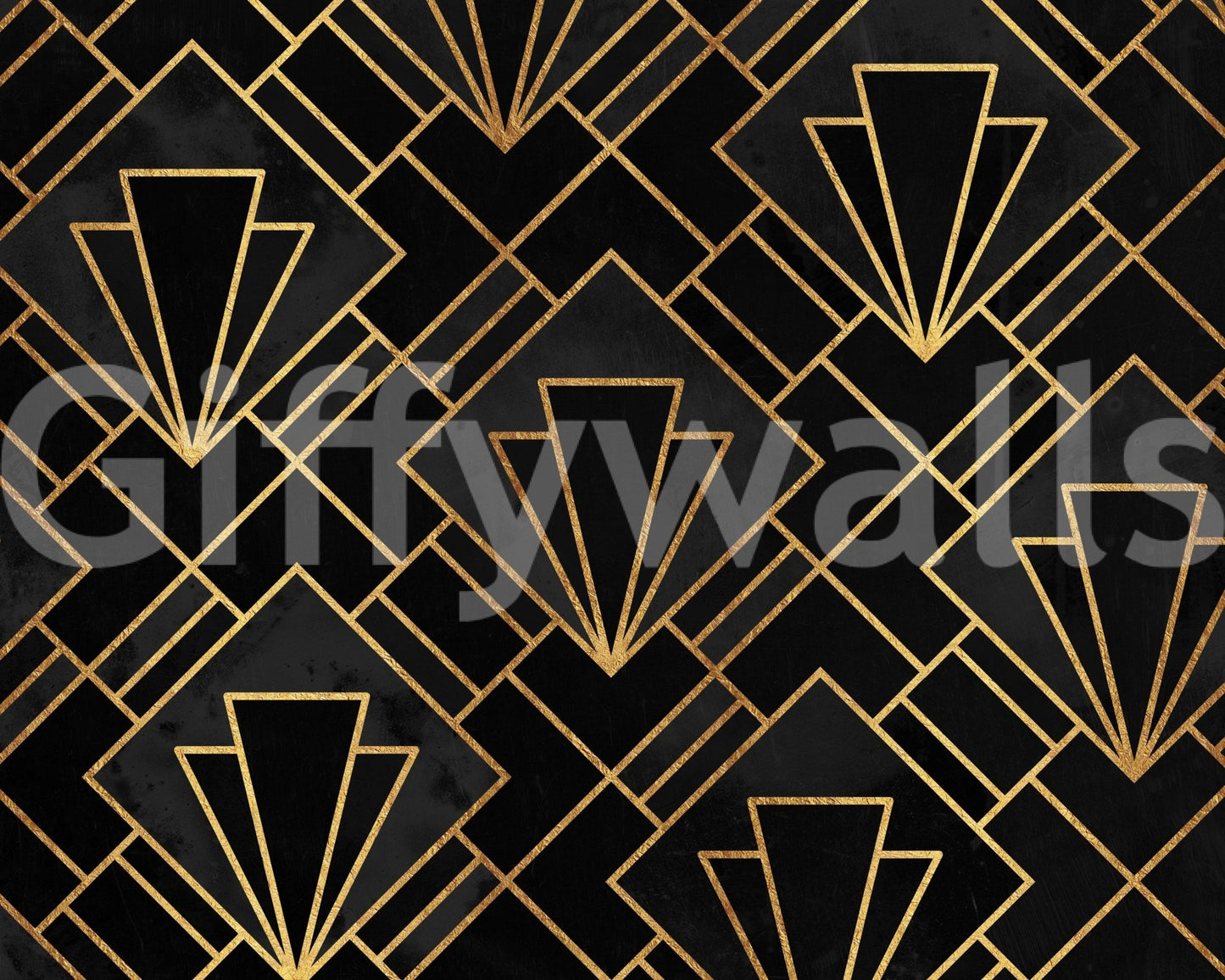 Luxe Black Night Art Deco Mosaic Mural for Walls, GD1794