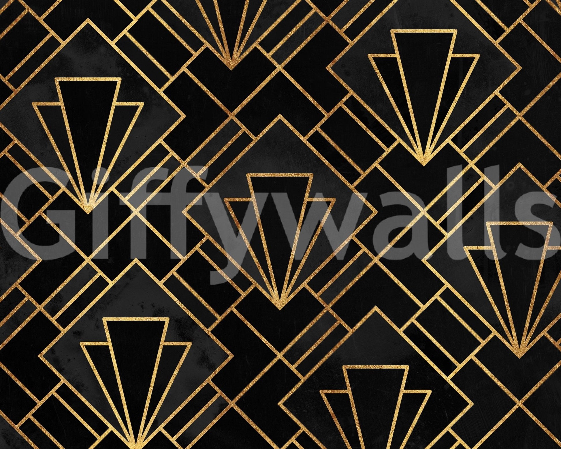Luxe Black Night Art Deco Mosaic Mural for Walls, GD1794