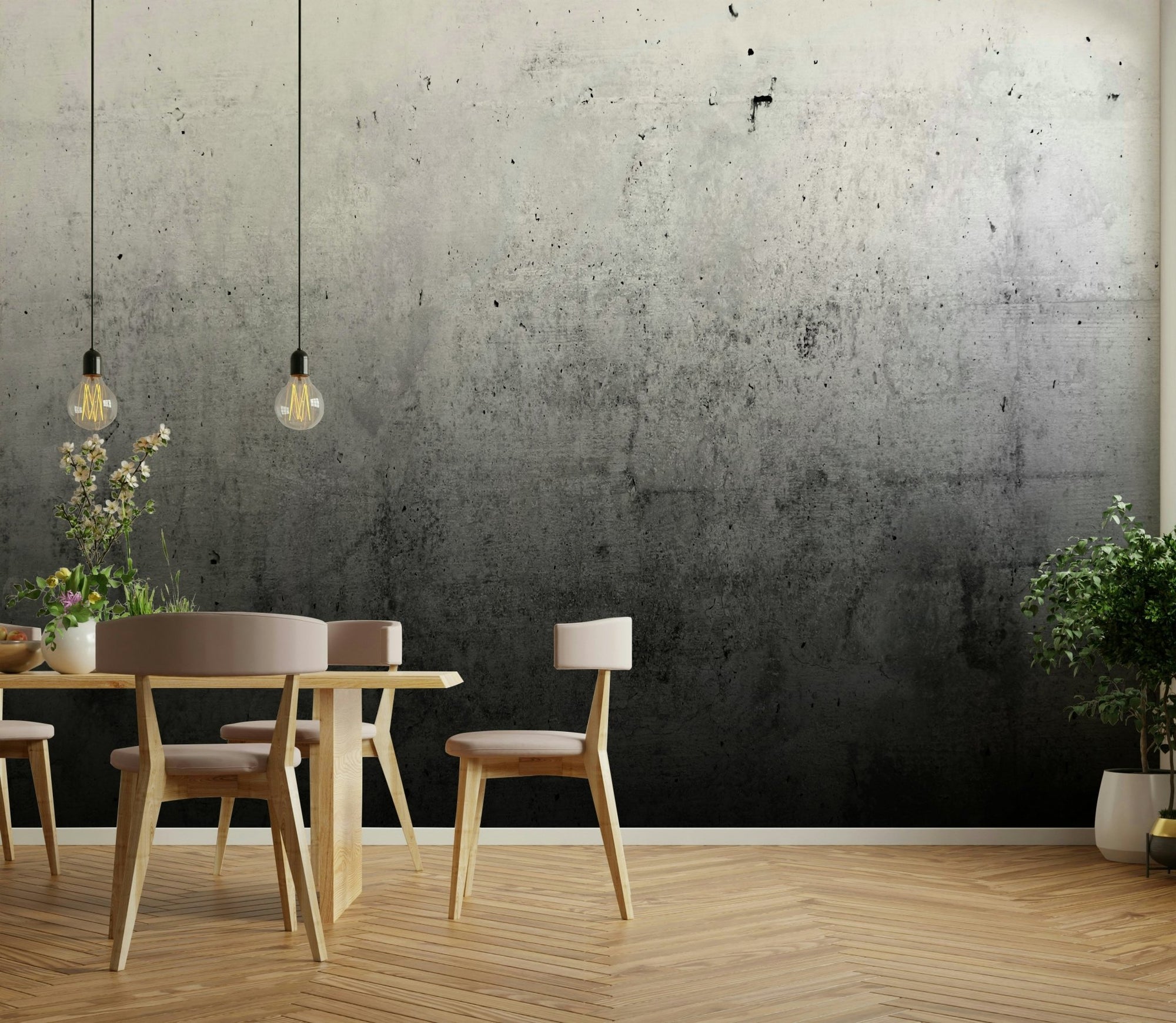 Gradient black to grey wallpaper for walls, GD859