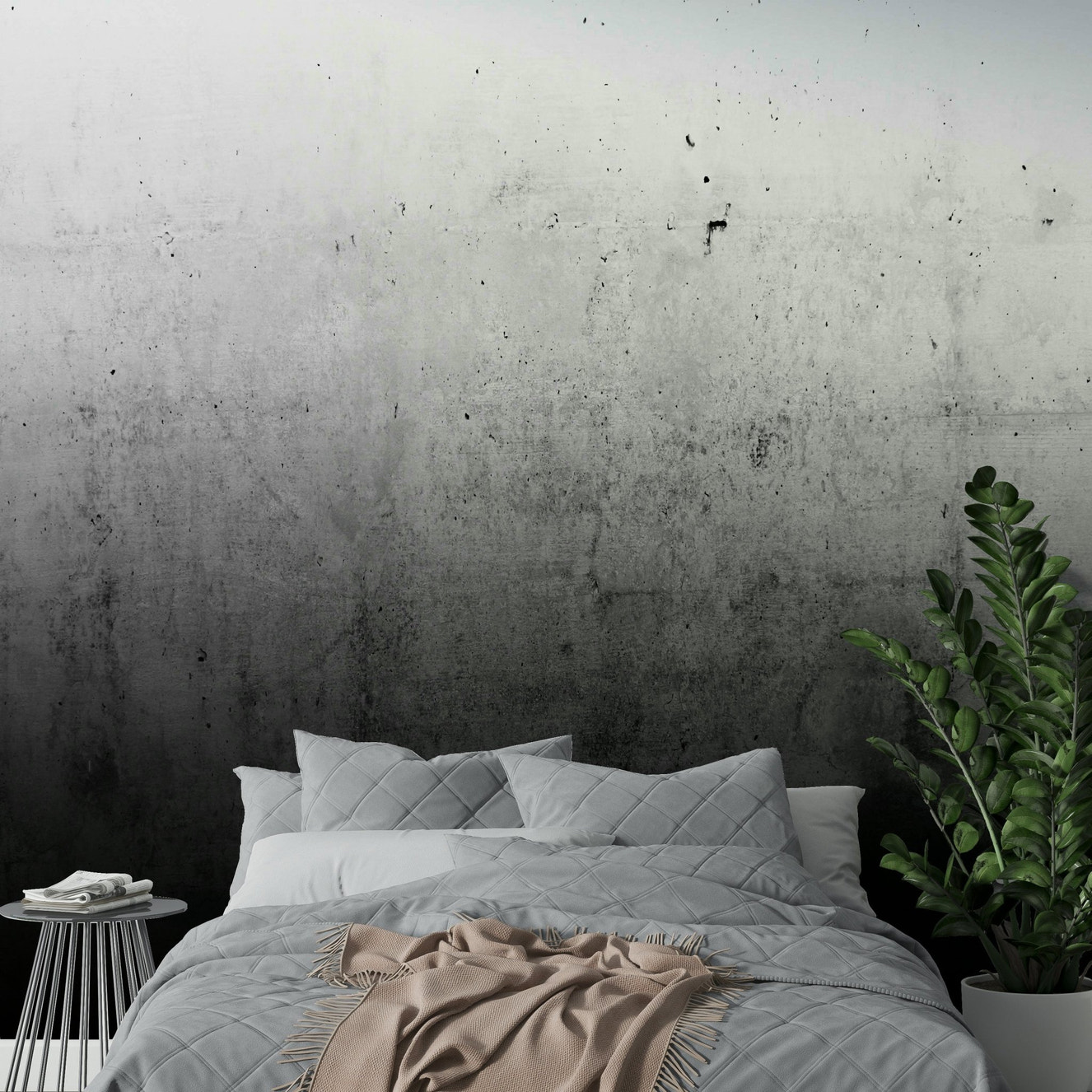 Black Ombre on Concrete wall mural

