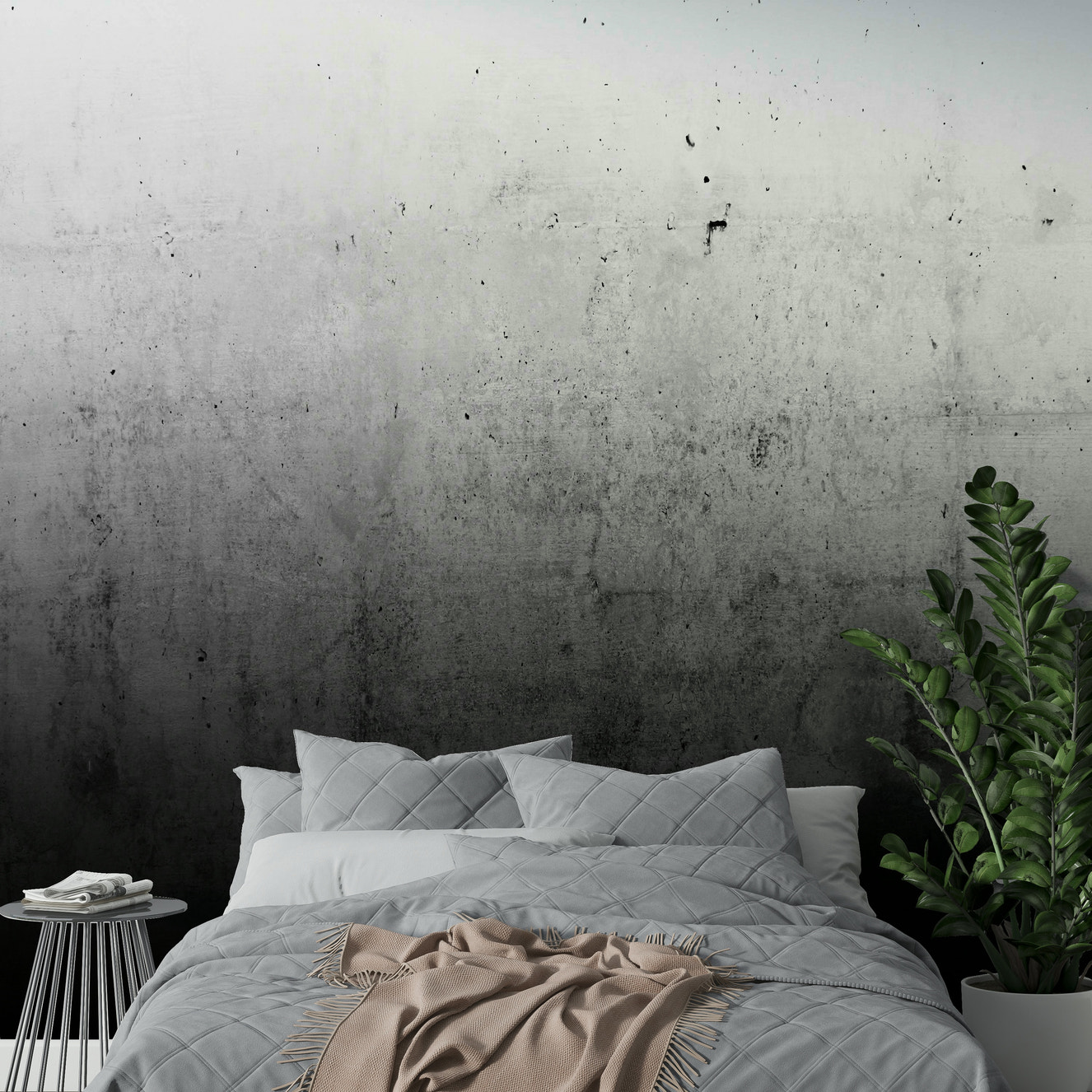 Black Ombre on Concrete wall mural

