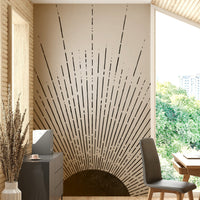 Black Sun Rays Wall Mural on dark background

