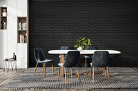 Bold black brick wallpaper accent for modern office walls brick-15
