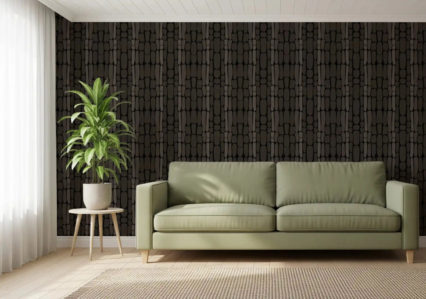 Soft brown-gray fills layer with linen-like texture on this abstract wallpaperGD9556