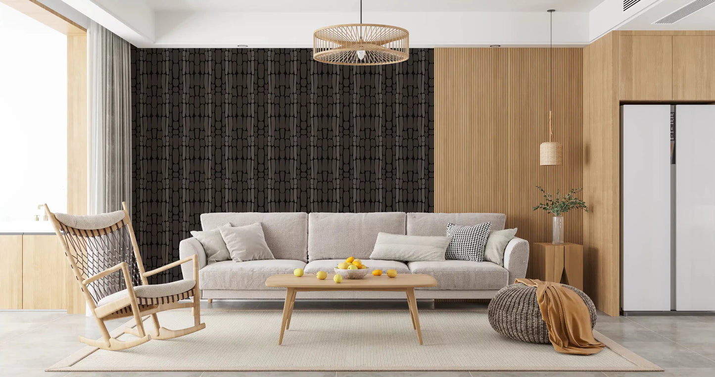 Open living-dining feels grounded by this dark abstract wallpaper
GD9556