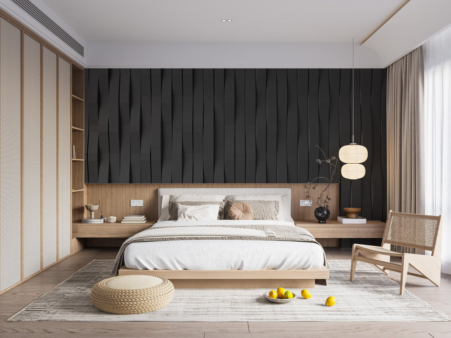 Sleek black tile design wallpaper for walls
