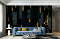 Modern Black Urban Charcoal Spires Wall Mural

