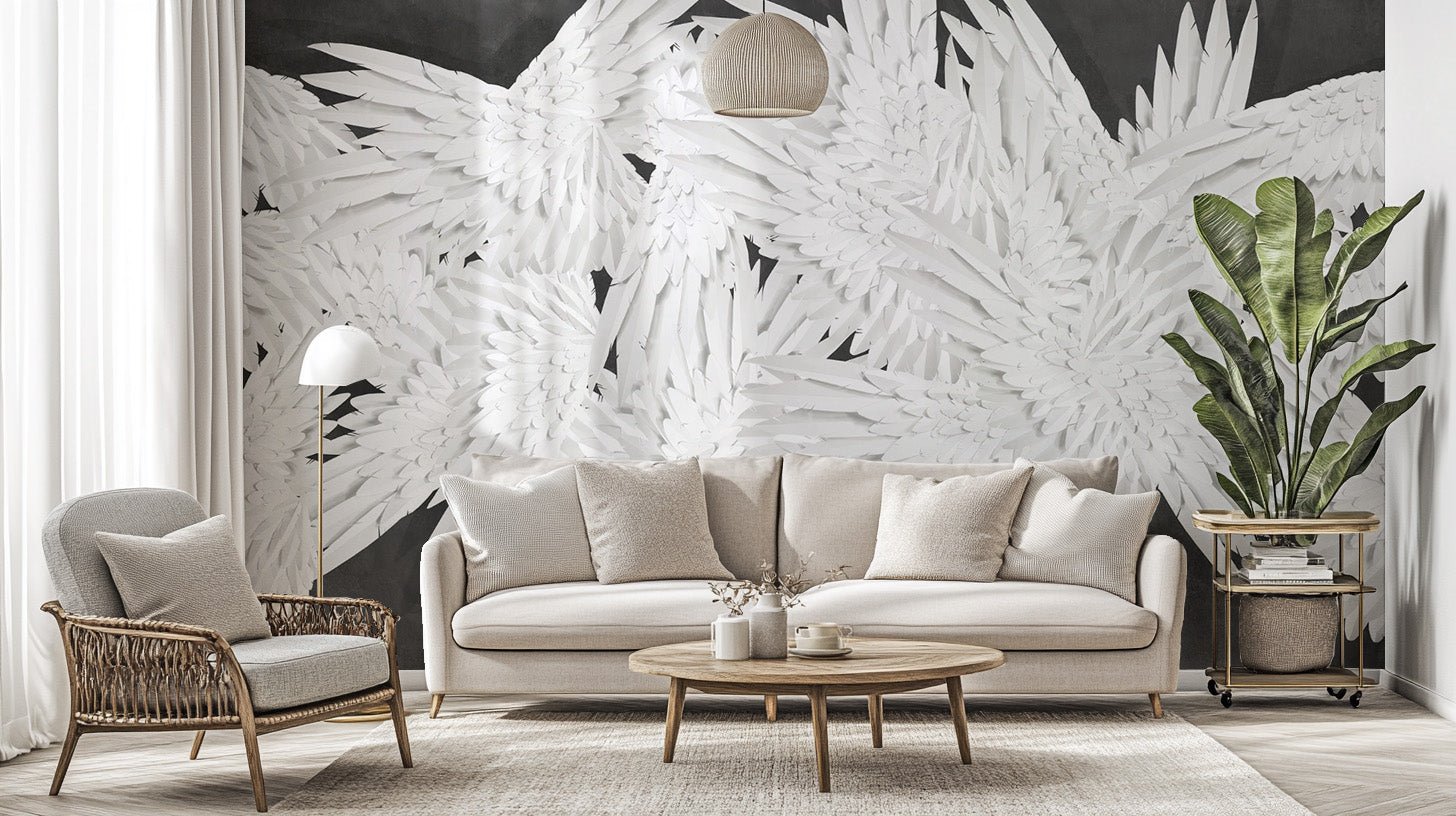 Sophisticated Black Velvet Radiance mural for refined interiors., B636