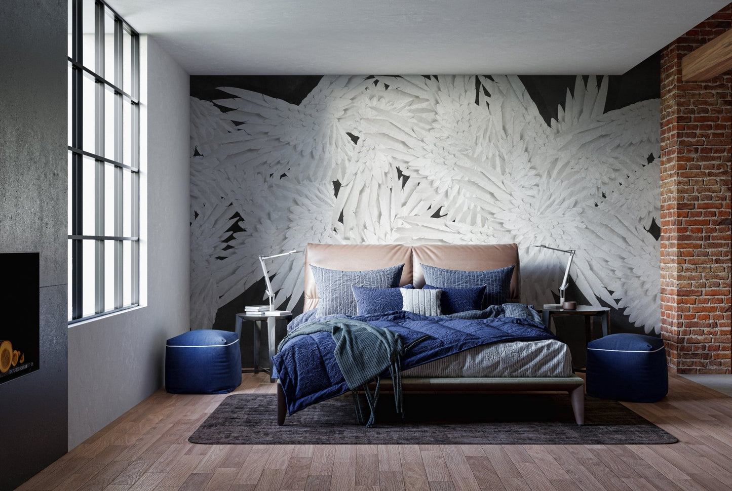 Hermes Luxe wallpaper mural with a sleek velvet finish., B636