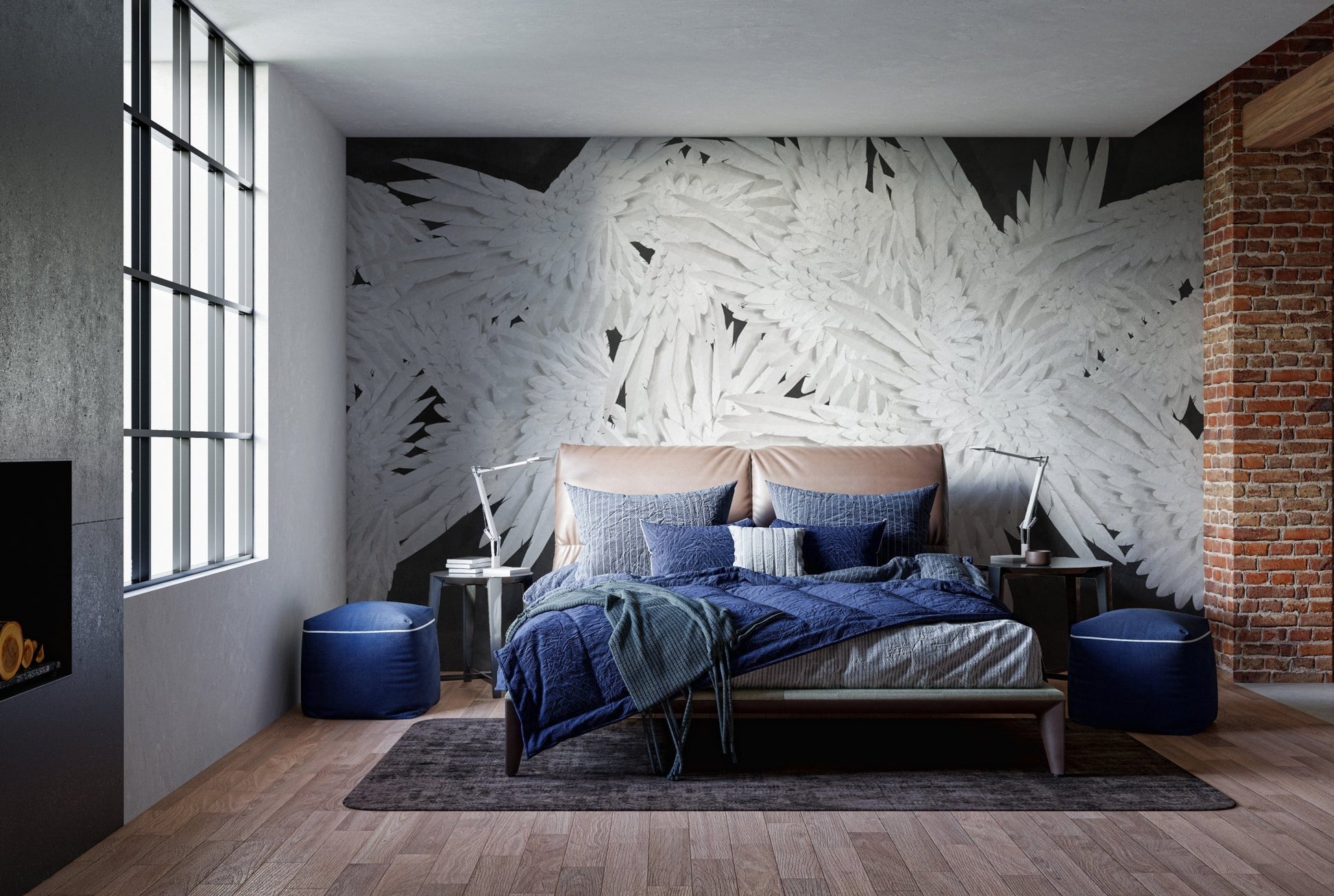 Hermes Luxe wallpaper mural with a sleek velvet finish., B636