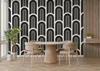 Structured wall mural with repeated curves, GD2628