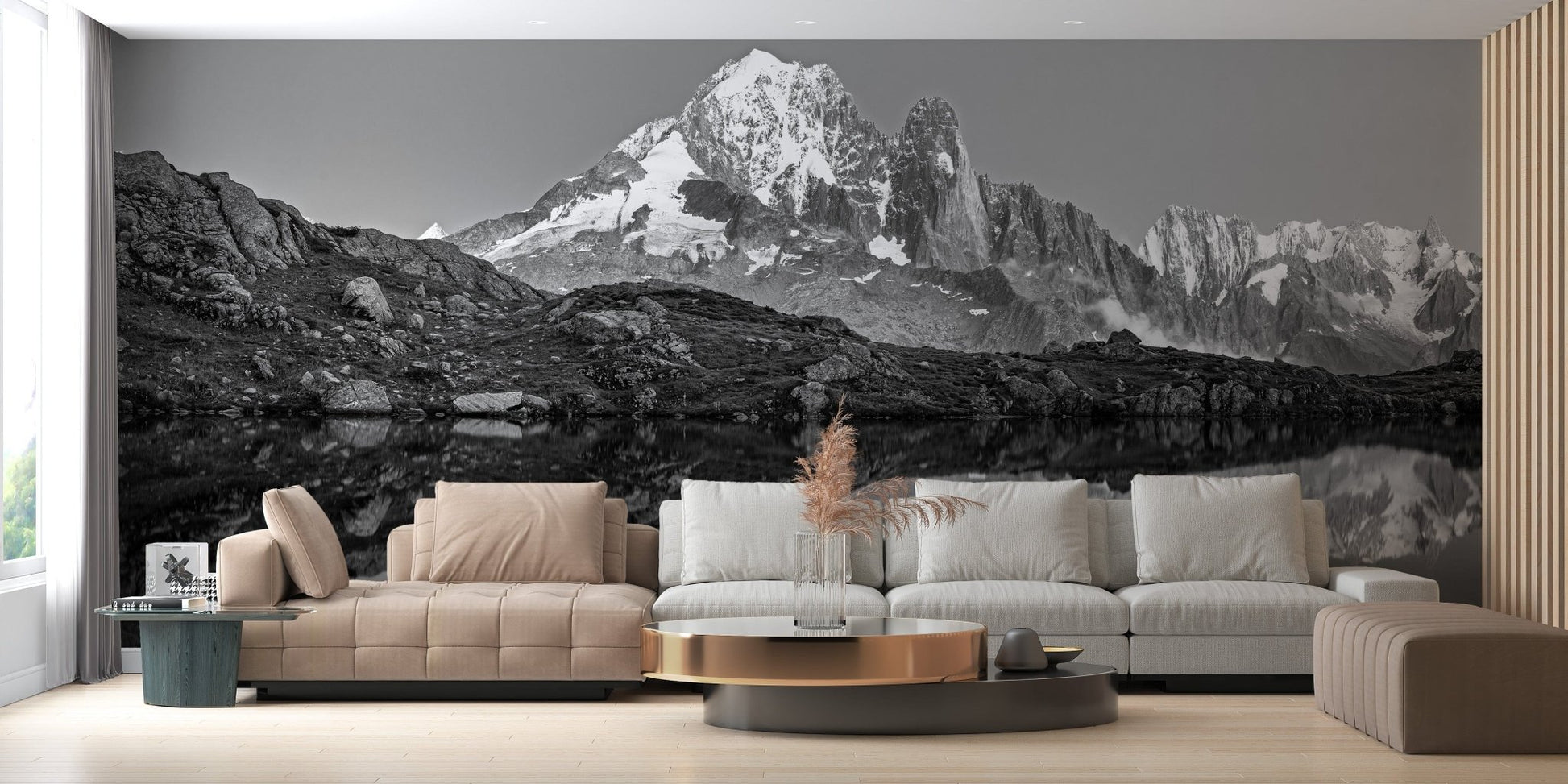 Black and White Landscape Mountain Peel and Stick Wallpaper A704