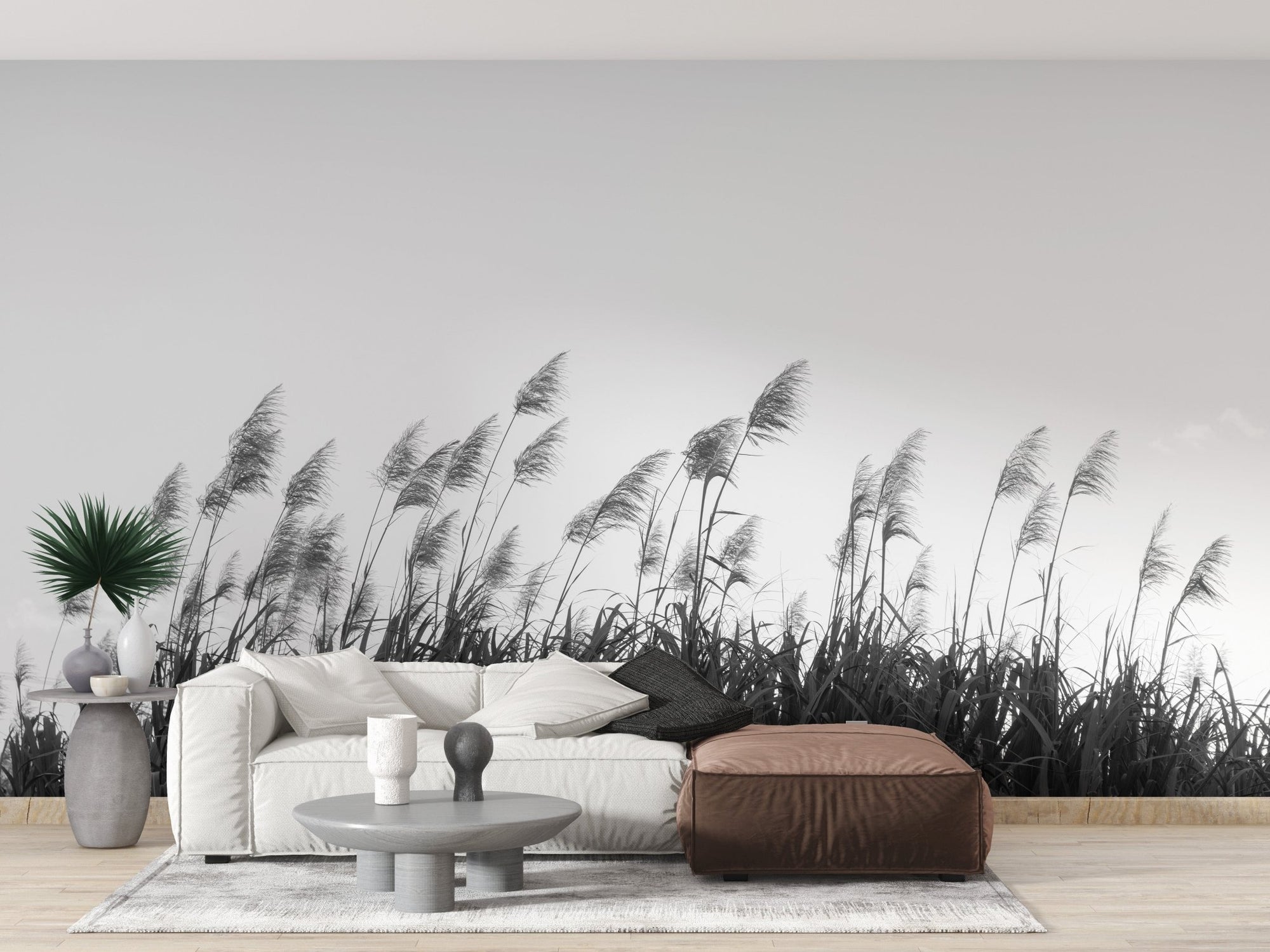  black & white sugar cane mural A919