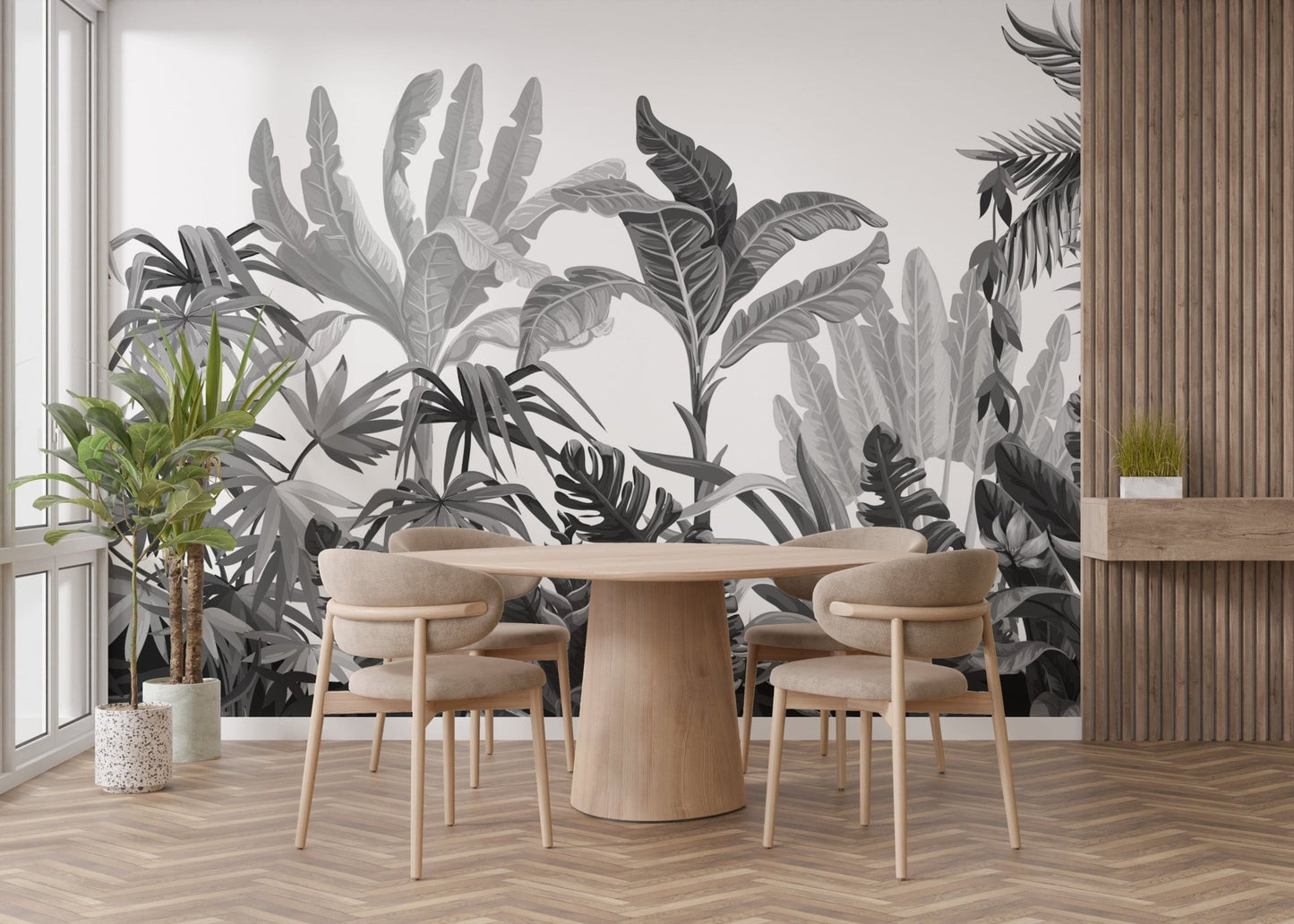 Black and white mural ideal for minimalist decor A833, A660