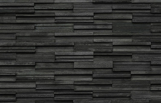 Textured Black Brick Slate Wallpaper Mural