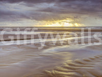 Cloudscape Blackpool beach Sunset Wall Mural, detailed dramatic light wallpaper.