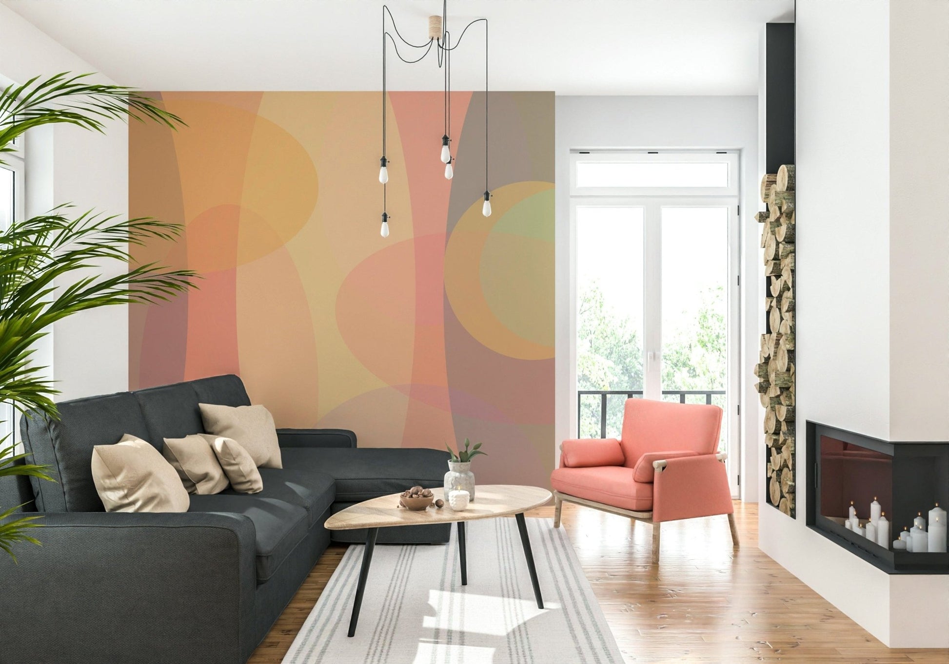Blended Harmony Wall Mural Luminous amorphous effulgence.
