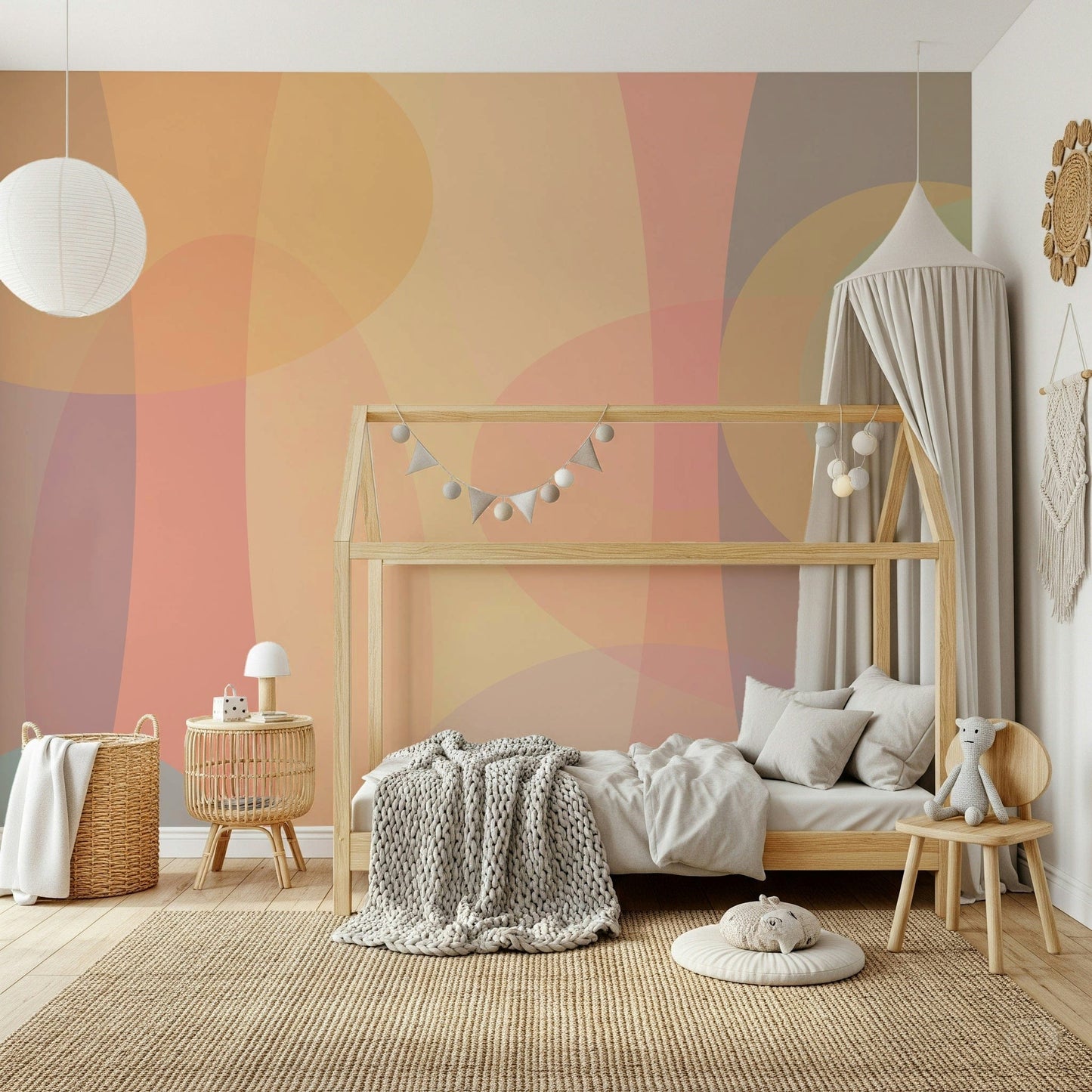 Warm iridescent confluence of hues, Blended Harmony wallpaper.