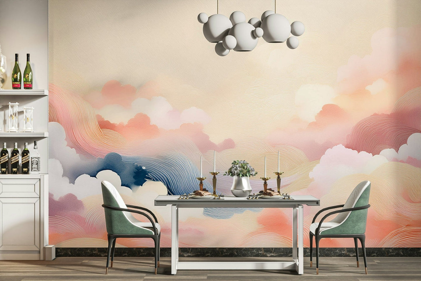 Beautiful sky tones mural perfect for home decor

