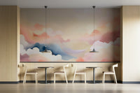 Blissful Skytones mural for a serene interior style


