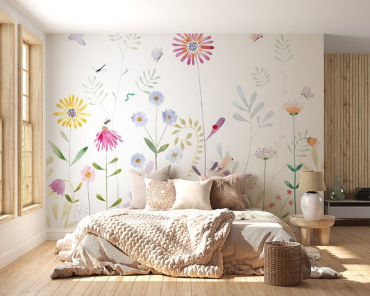 Bloom and Bird Wallpaper Mural