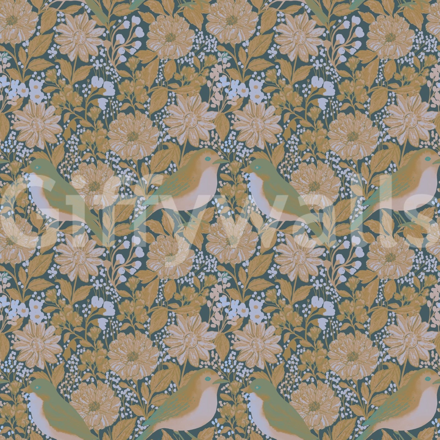 A high-quality serene flower wall mural for walls., GD4819