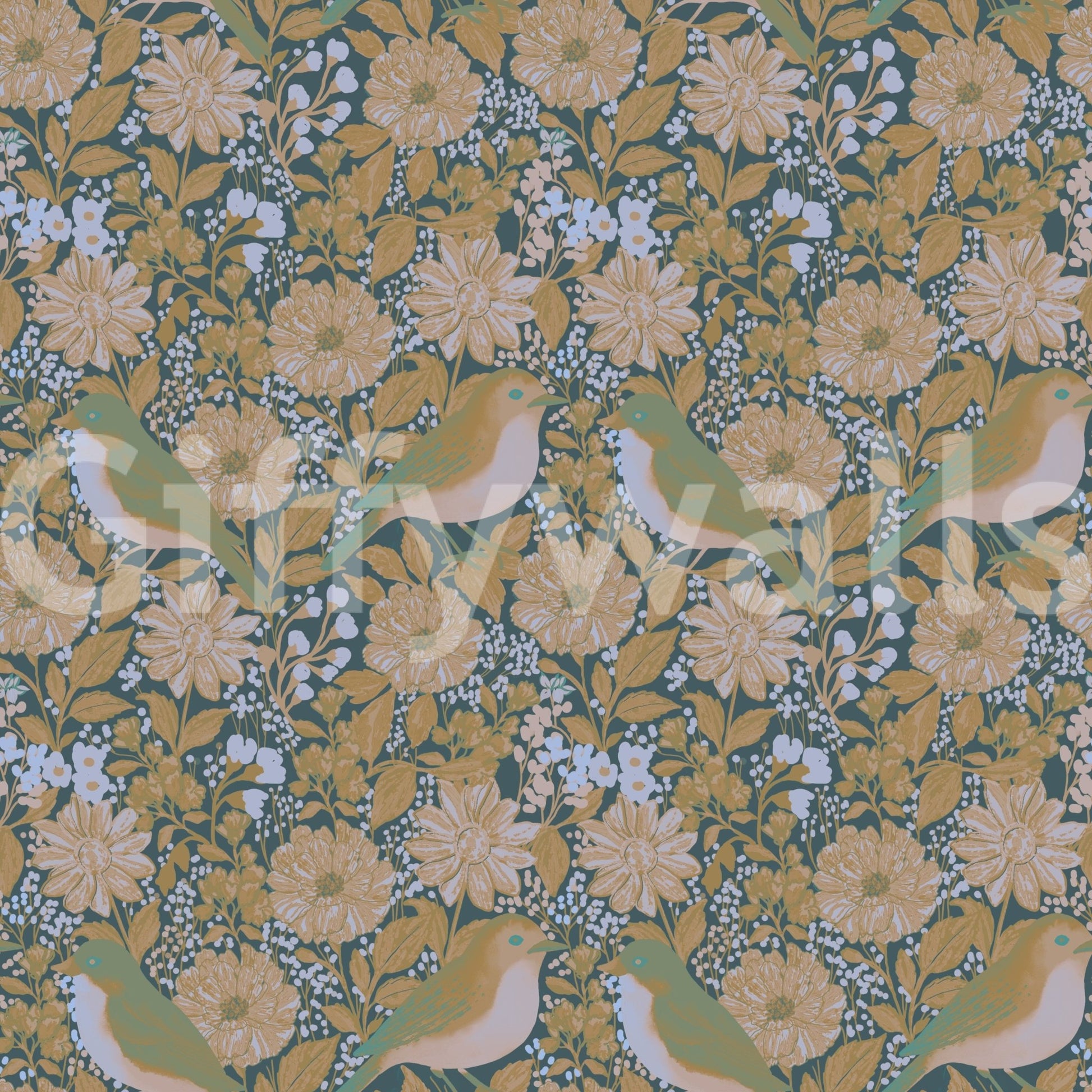 A high-quality serene flower wall mural for walls., GD4819
