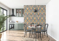 Intricate Bloom Damask pattern for walls, stylish wallpaper.