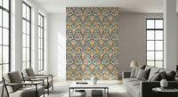 Timeless Bloom Damask wall mural, pretty interior style.