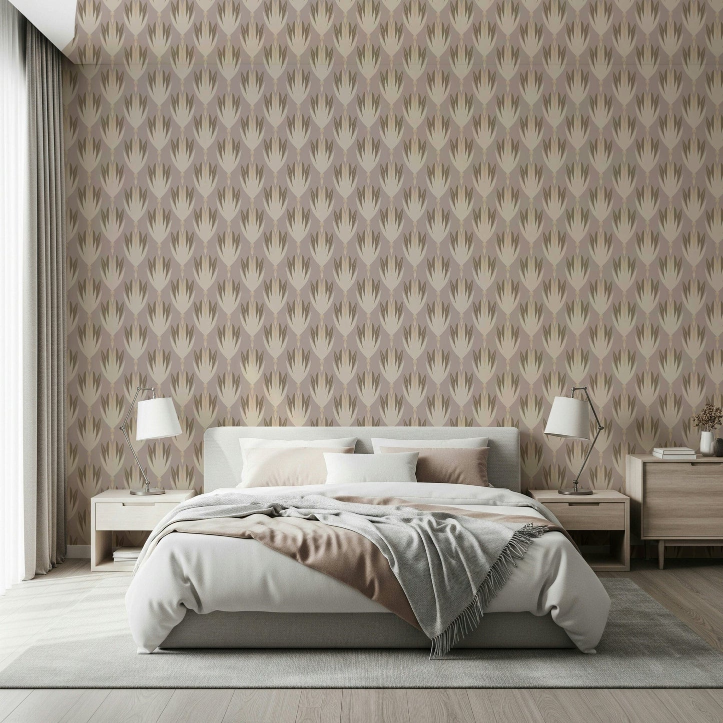 Art Deco floral wallpaper mural Bloom Echo design.