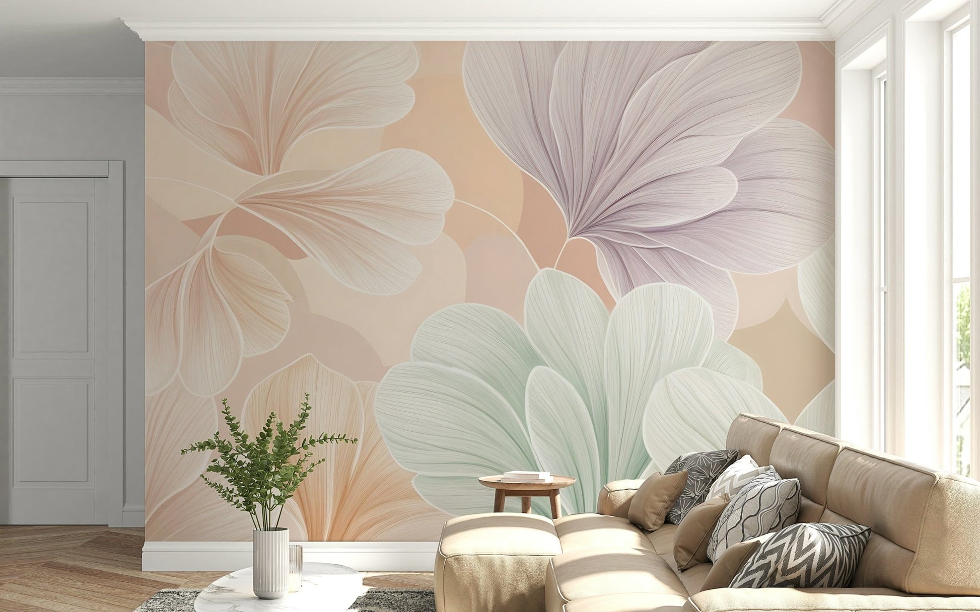 Sophisticated Bloom Essence wallpaper for a professional studio setup., GD7598
