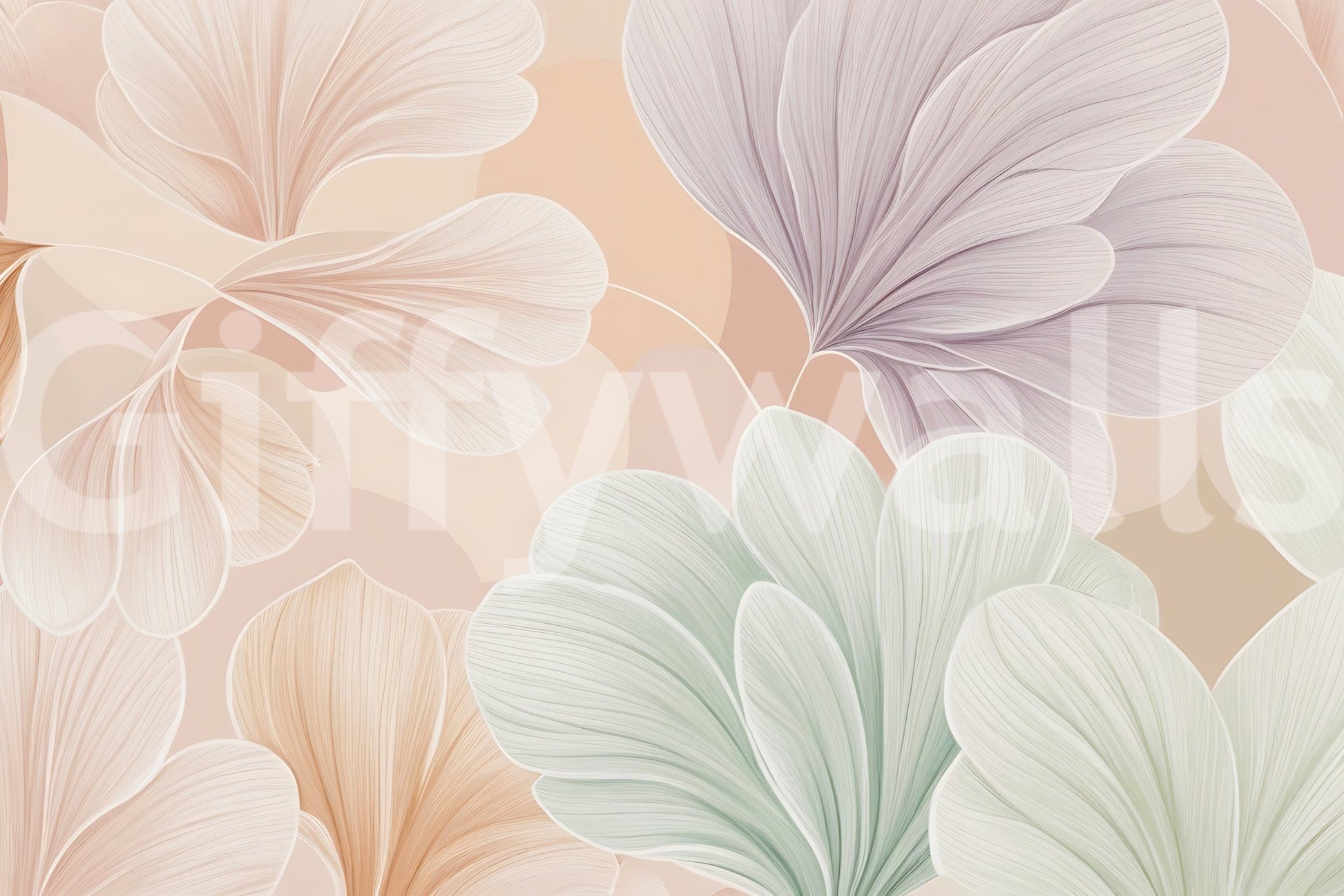 Deep Bloom Essence wall mural for a moody master suite., GD7598