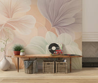 Large scale Bloom Essence wall mural in a bright dining room., GD7598