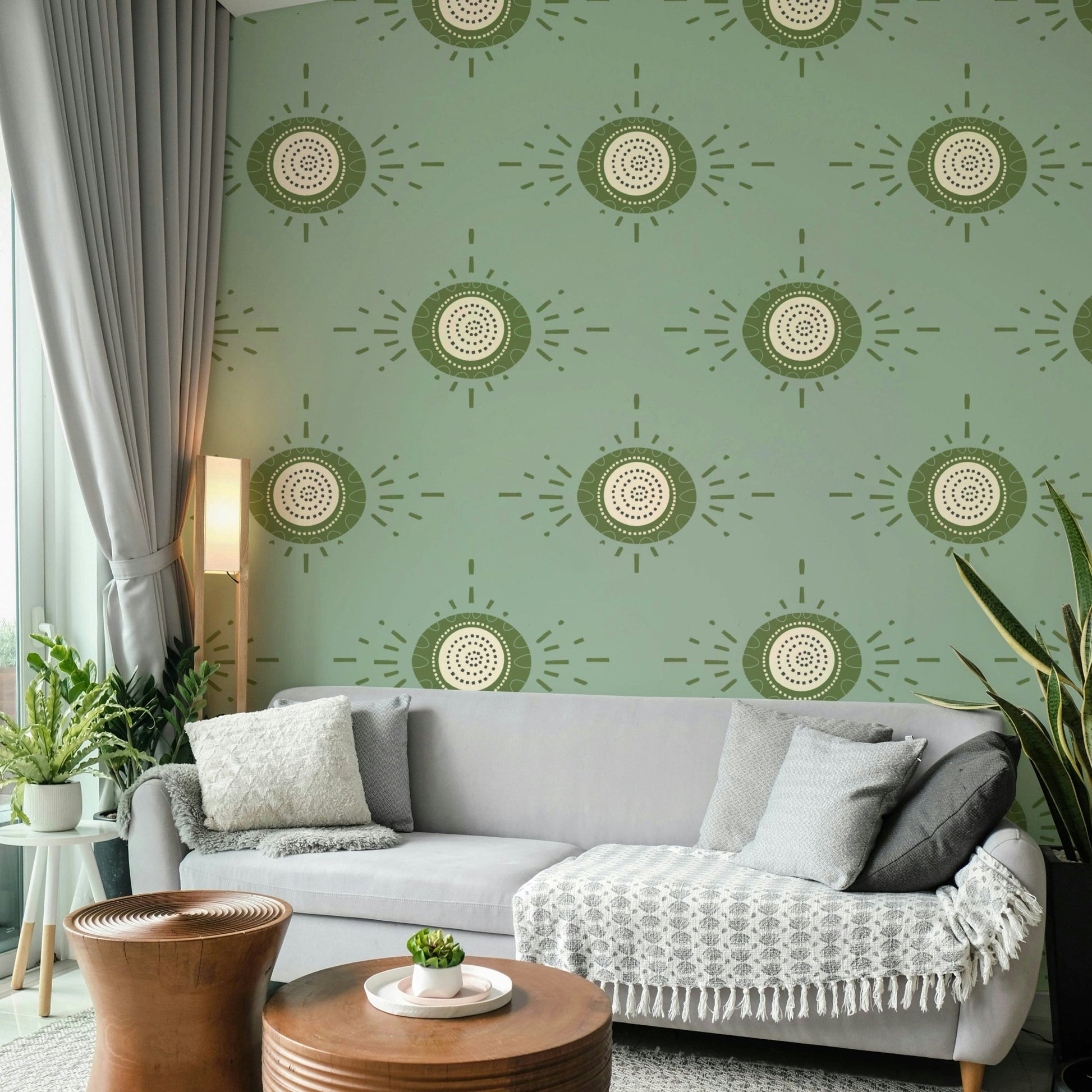 Light green floral wallpaper for cozy corners

