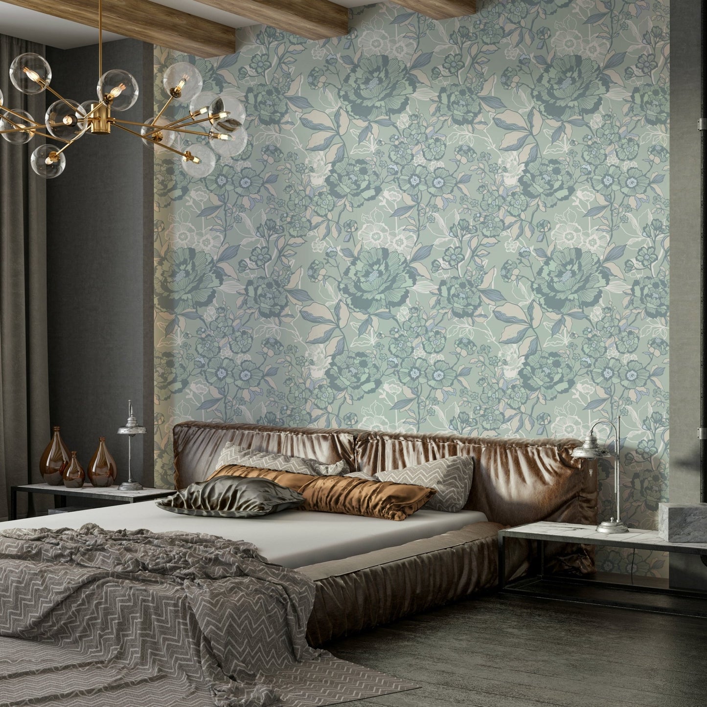 Design featuring intricate botanical motifs.

