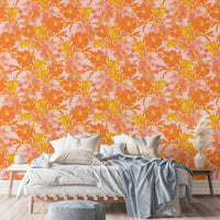 Detailed view of the soft, watercolor-like pattern

