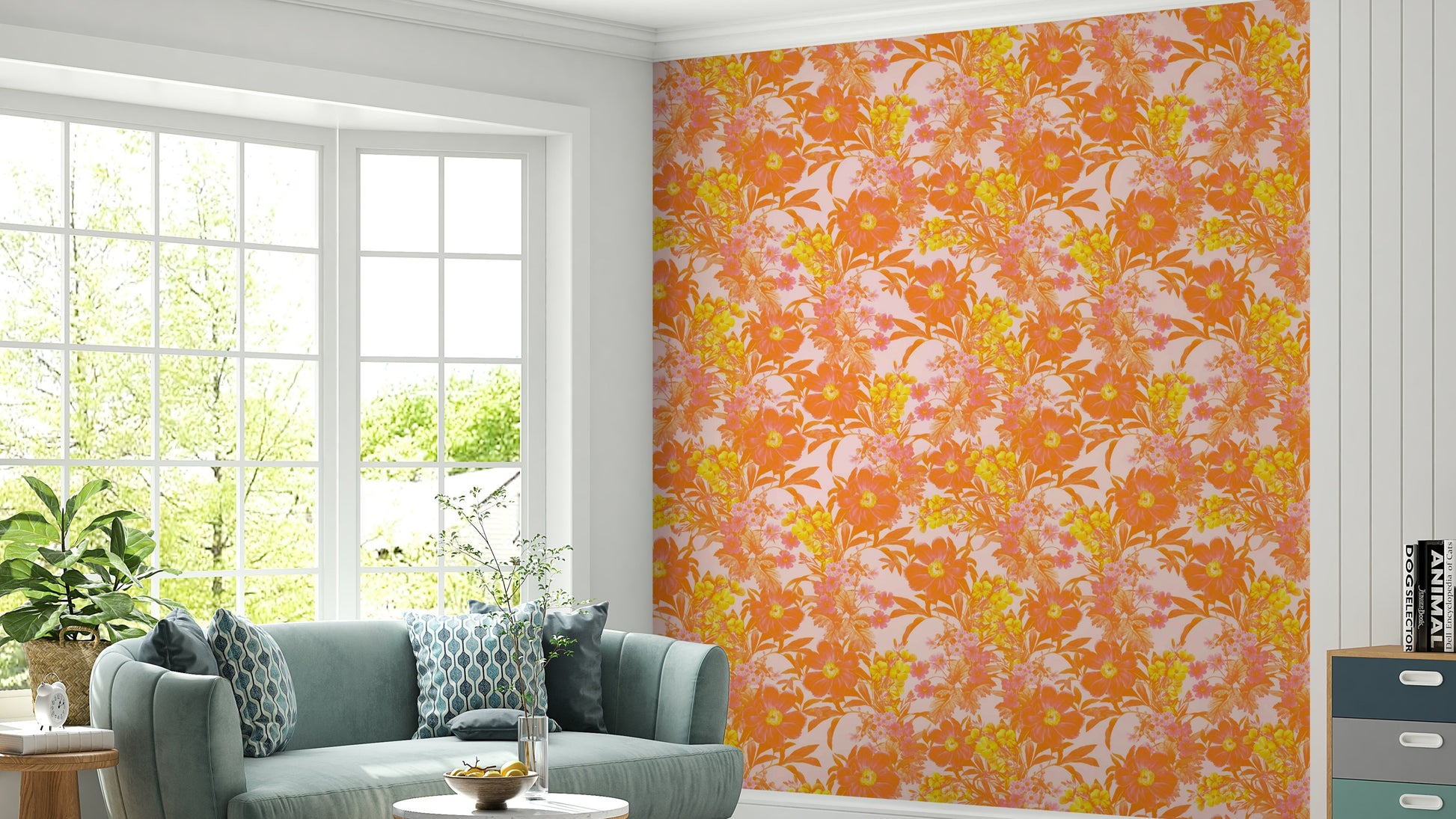 Wallpaper with a sophisticated and dreamy floral design

