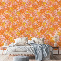 Detailed view of the soft, watercolor-like pattern

